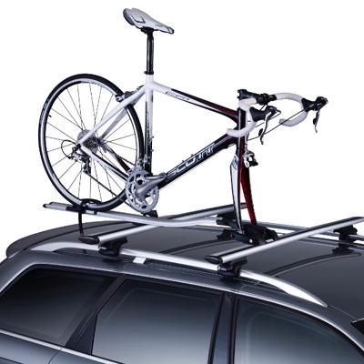 Porte vélo de toit avec fixation sur fourche, transport velo, transport velo voiture, porte velo sur galerie